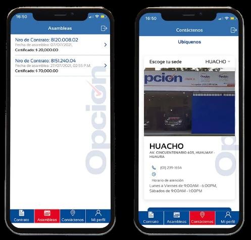 Mockup App Promotora Opción