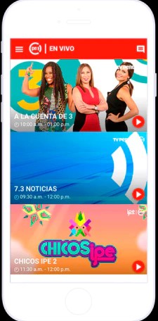 Mockup app movil Tv Perú