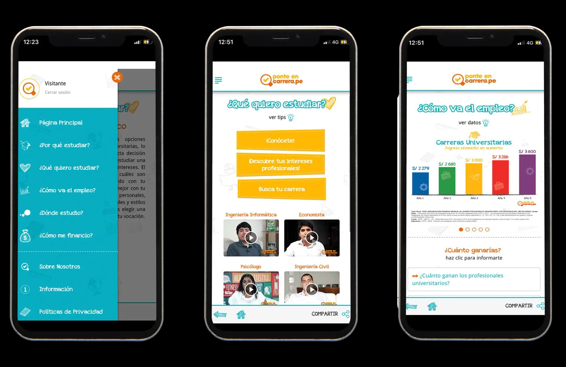 Mockup App Ponte en Carrera