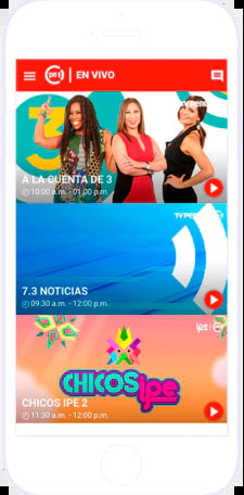 Mockup app movil Tv Perú