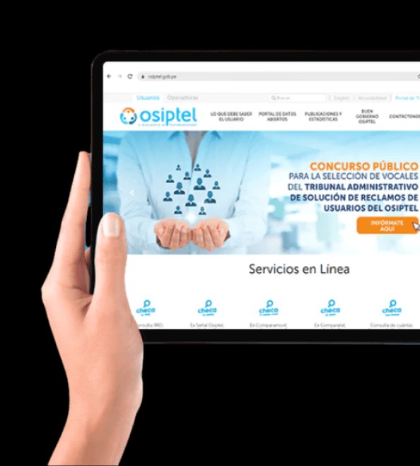 Mockup sitio web Osiptel